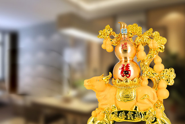 藝術(shù)禮品酒厚德載福醬香型白酒【52°1L】