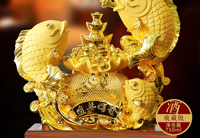 藝術(shù)禮品酒連年有余醬香型白酒【52°750ml】