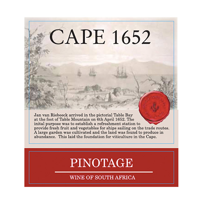 開普1652皮諾塔吉干紅葡萄酒