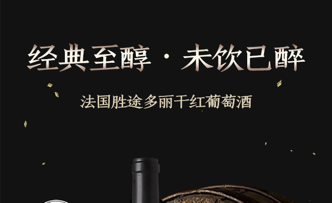 法國(guó)勝途多麗干紅葡萄酒750ml
