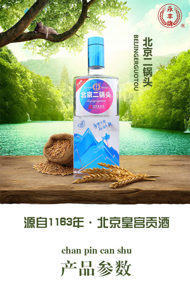永豐牌北京二鍋頭酒方圓升級版42°500ml清香型白酒